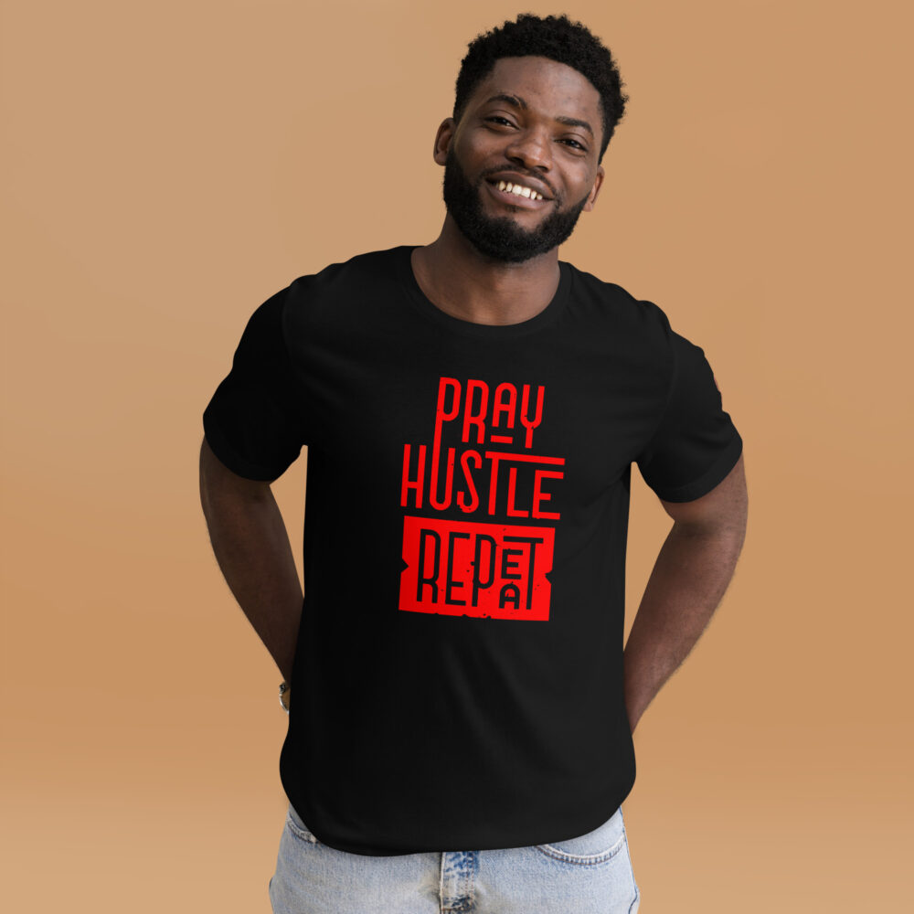 Pray Hustle Repeat Faithful Unisex T-shirt - Image 4